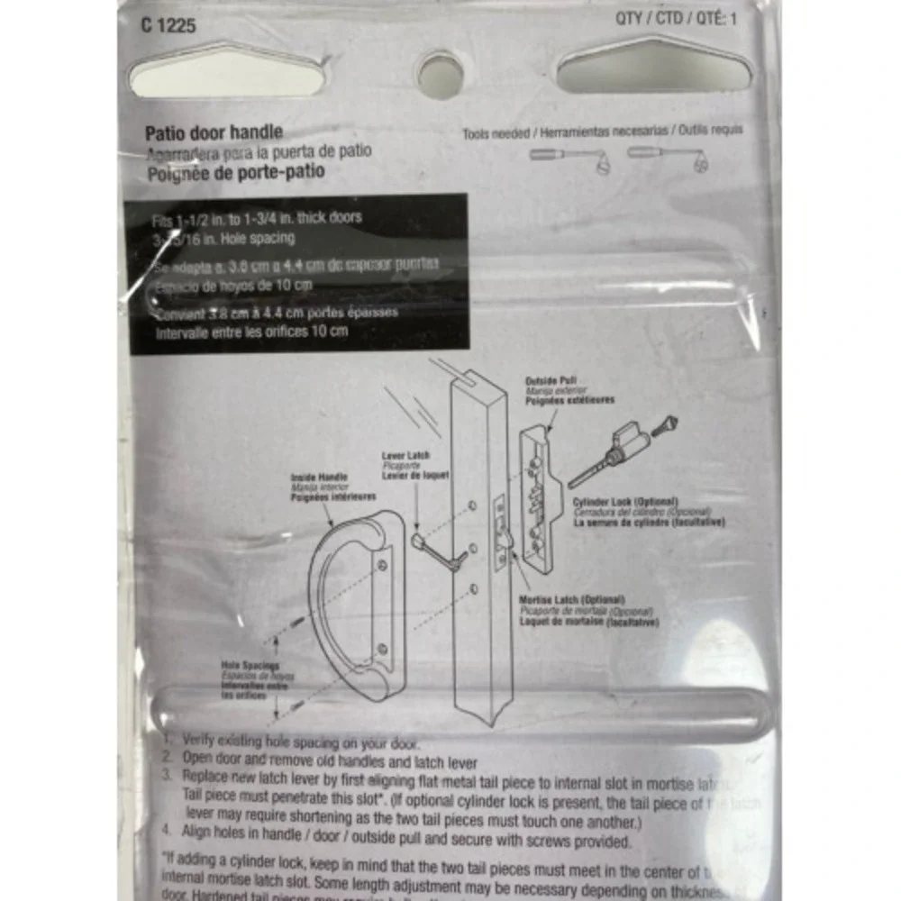 Prime-Line Products‎ C 1225 Sliding glass Patio door Handle White (2a2)